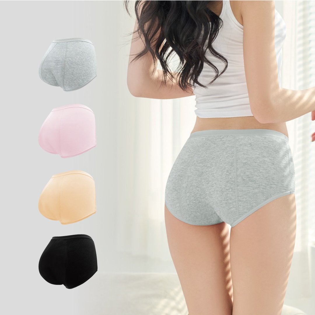 纯棉高腰生理裤加高防漏 M-2XL/Q包臀大尺码 内裤 9818 【伊柔】 - 女士内衣裤 - 棉 多色