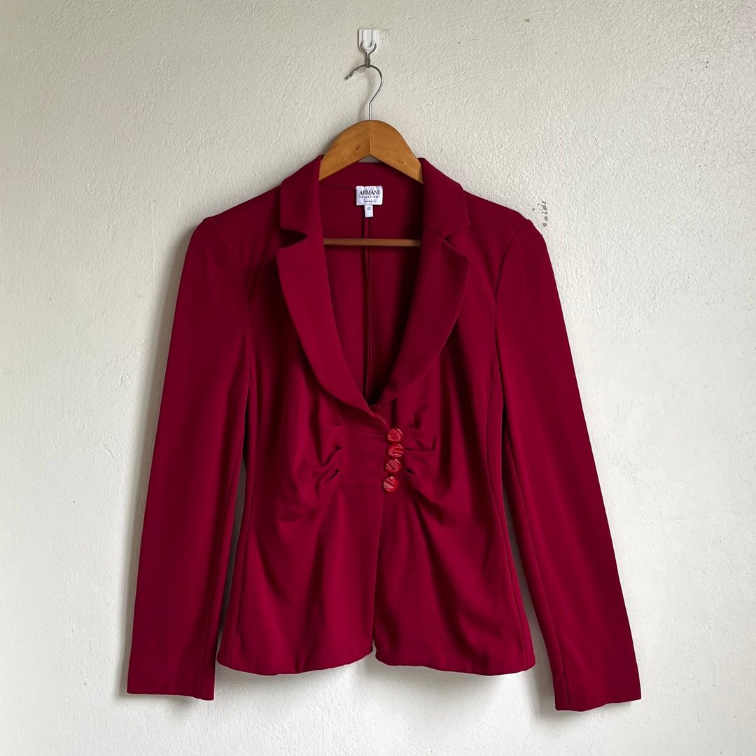 Armani Collezioni 女仕红色西装外套 - 女装西装外套/风衣 - 聚酯纤维 