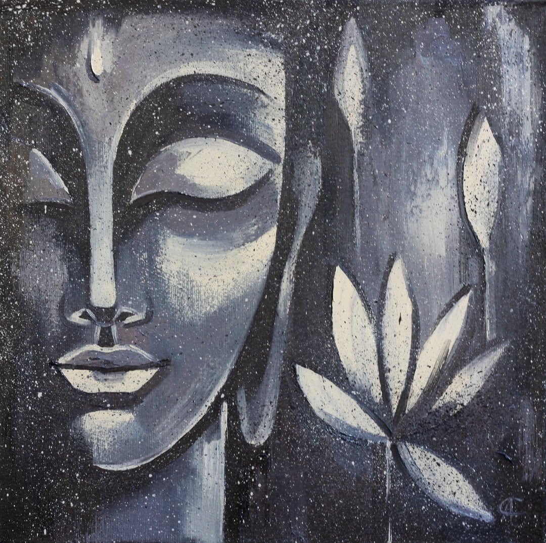 佛画冥想原始艺术禅宗艺术精神装饰 - 海报/装饰画/版画 - 其他材质 灰色