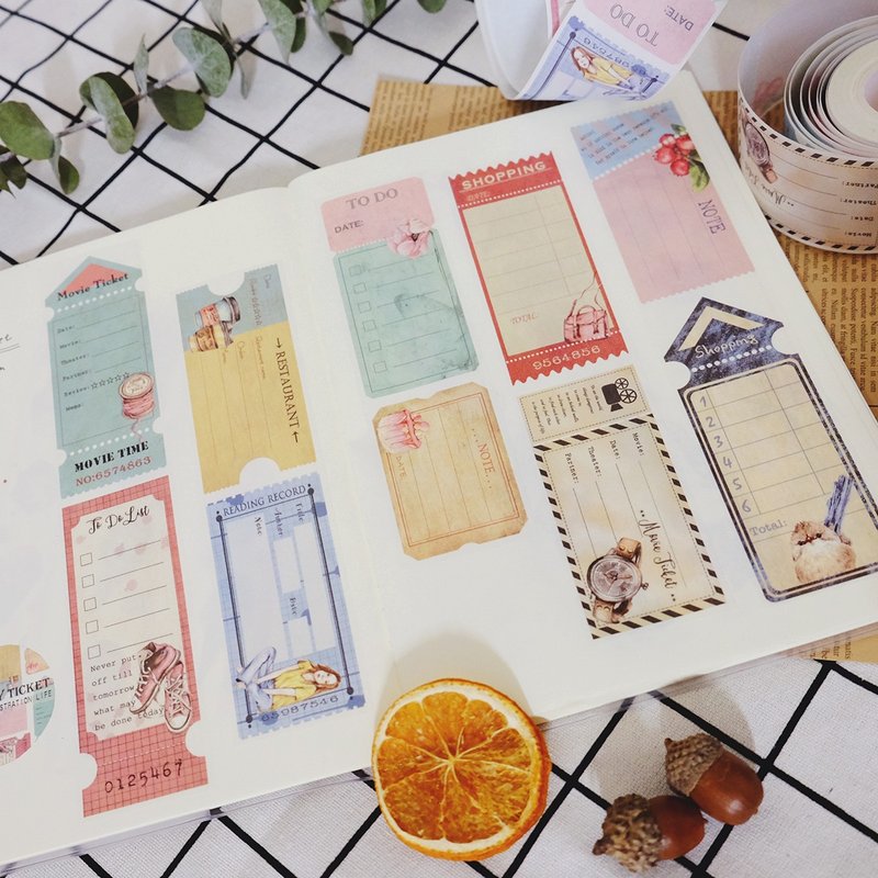 My Ticket纸胶带4CM (带离型纸 5月27日之后离型纸改为蓝色) - 纸胶带 - 纸 