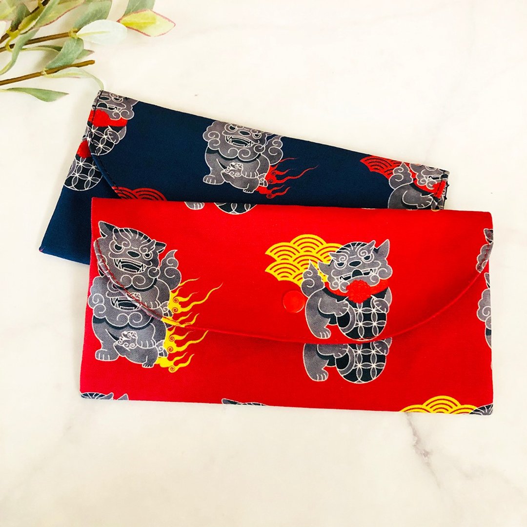 风狮爷 石狮公 虎年 寅年 手工长型布红包袋 存折袋 - 红包/春联 - 棉 红色