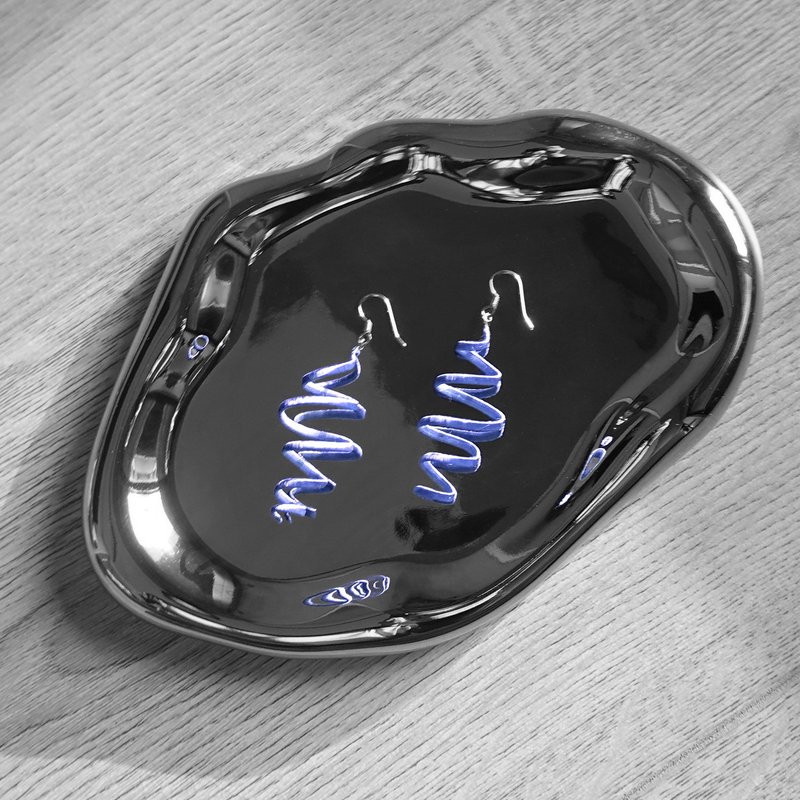 耳边书画 缠花耳饰 畅思 蓝紫 - 耳环/耳夹 - 绣线 蓝色