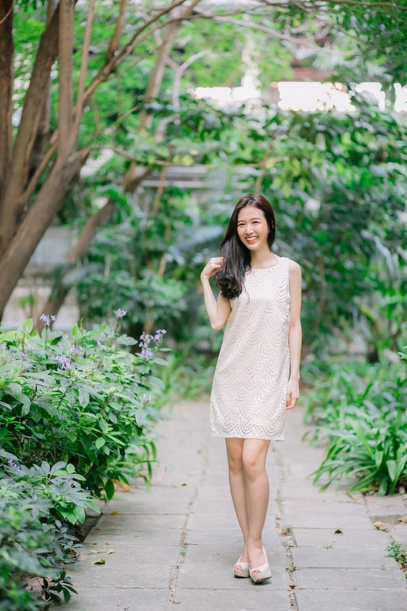 Lily lace shift dress - 洋装/连衣裙 - 棉．麻 白色