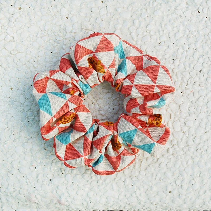 三角格长颈鹿_粉 发束 - 发饰 - 棉．麻 粉红色