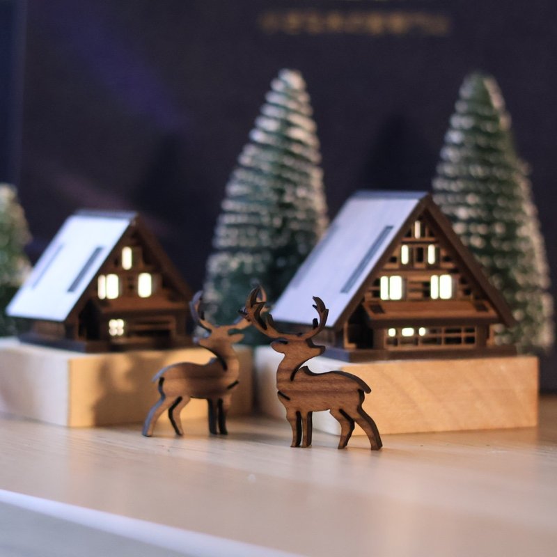 【迷你合掌屋1:200】合掌村小夜灯/原创手作 - 摆饰 - 木头 咖啡色