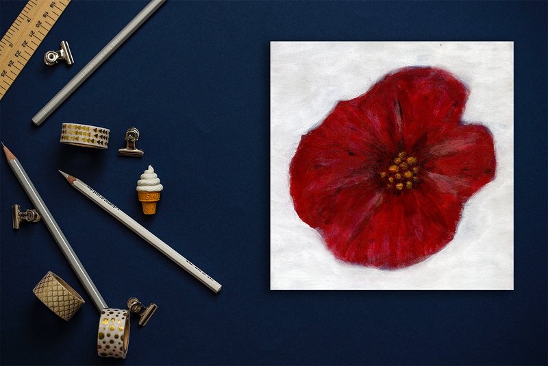 生花 - 明信片 - 卡片/明信片 - 纸 红色