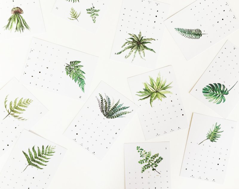 2017年植物挂壁月历 - 笔记本/手帐 - 纸 绿色