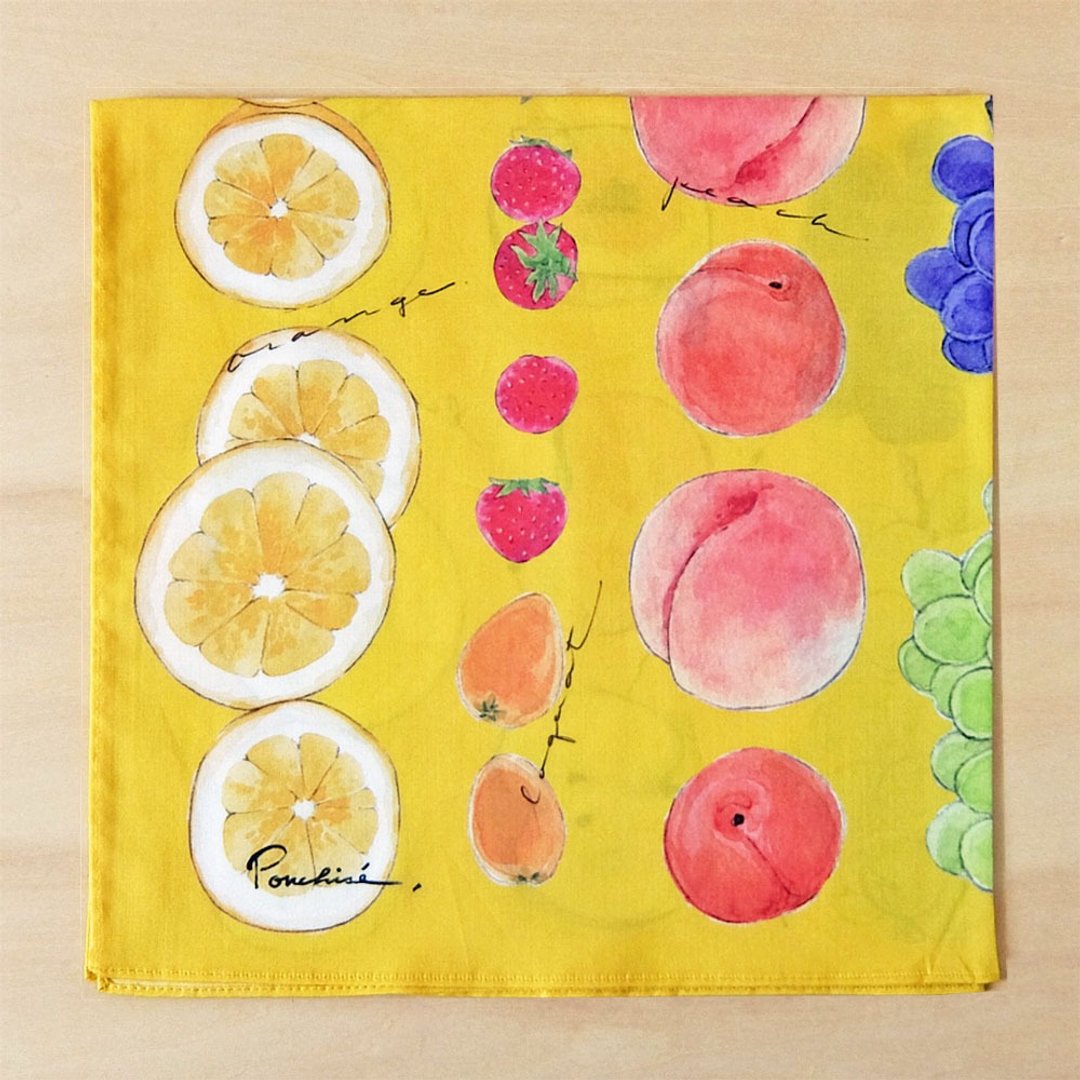 Fruit handkerchief - 手帕/方巾 - 棉 橘色