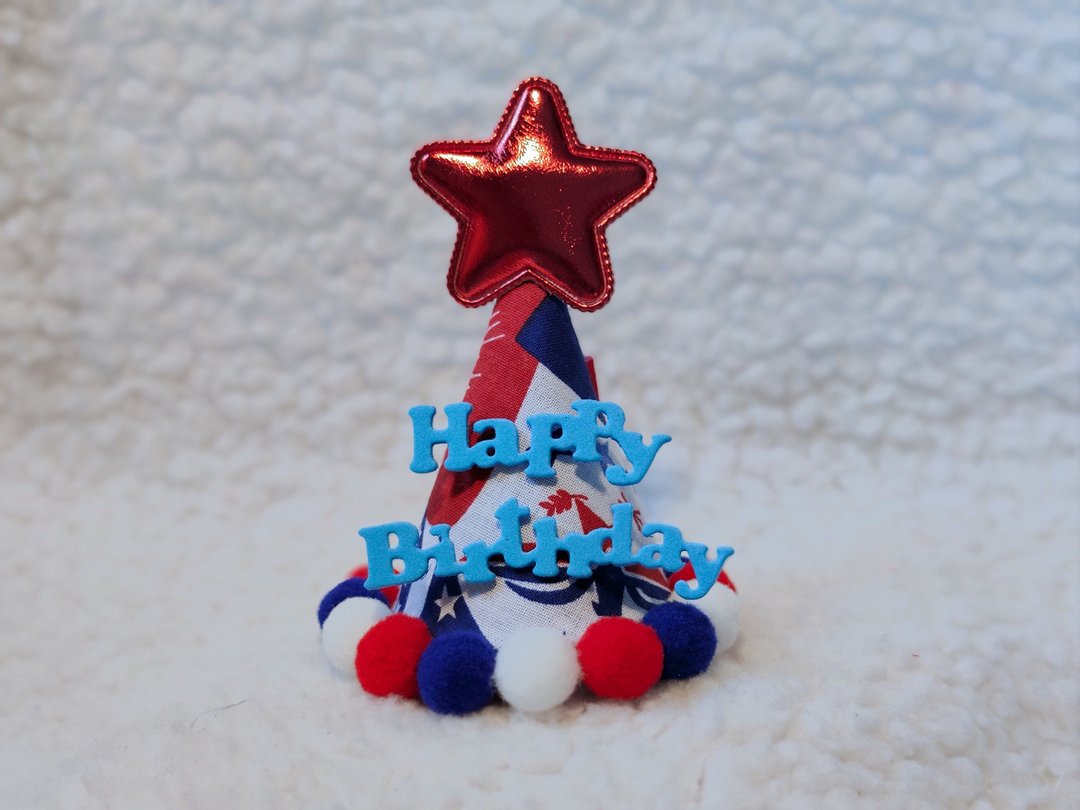 Birthday star 生日之星 宠物生日帽 poodle 贵妇犬 - 衣/帽 - 棉 红色