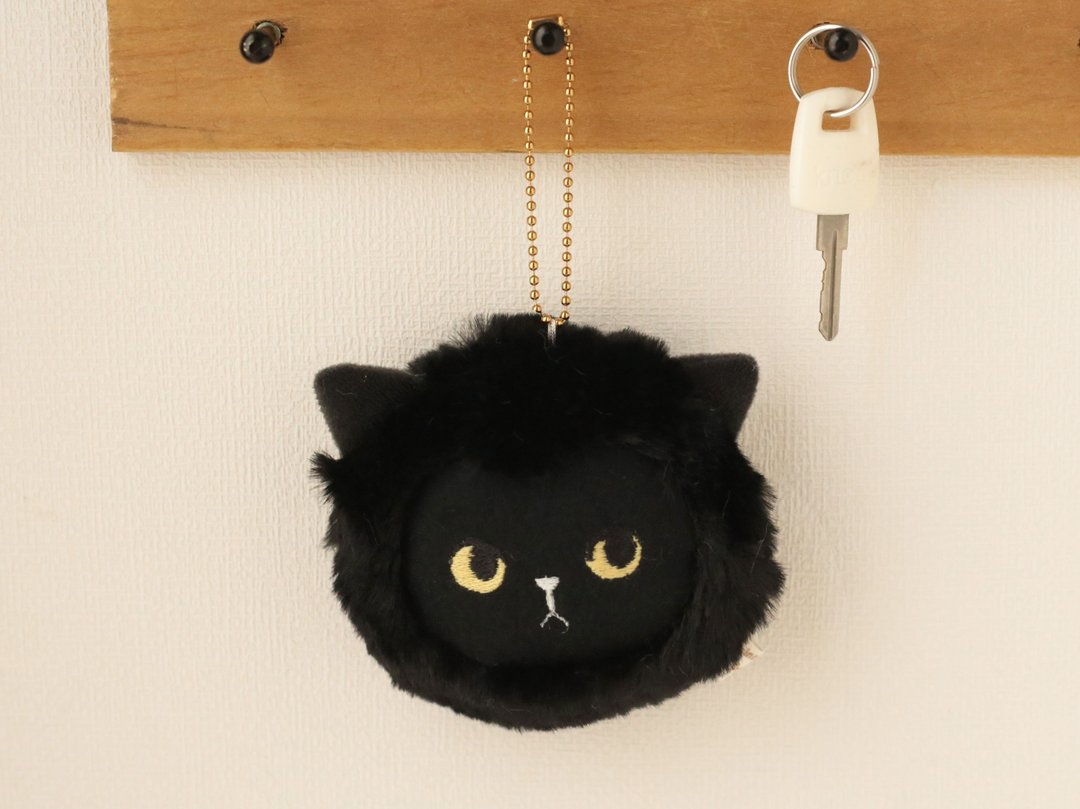 Siamese cat myao mirror - 钥匙链/钥匙包 - 棉 黑色