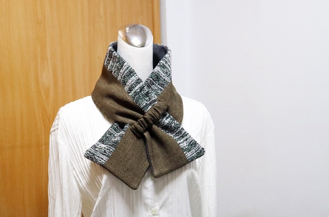 拼接可调式短围巾.scarf 保暖围脖 双面双色 大人.小孩均适用 - 围巾/披肩 - 其他材质 