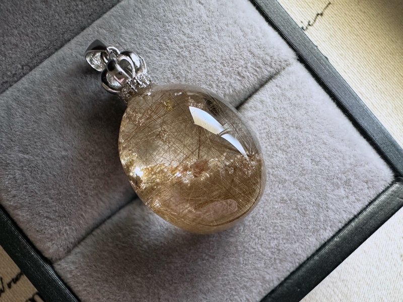 砂糖幽灵串金发水晶吊坠 s925银 - 项链 - 水晶 