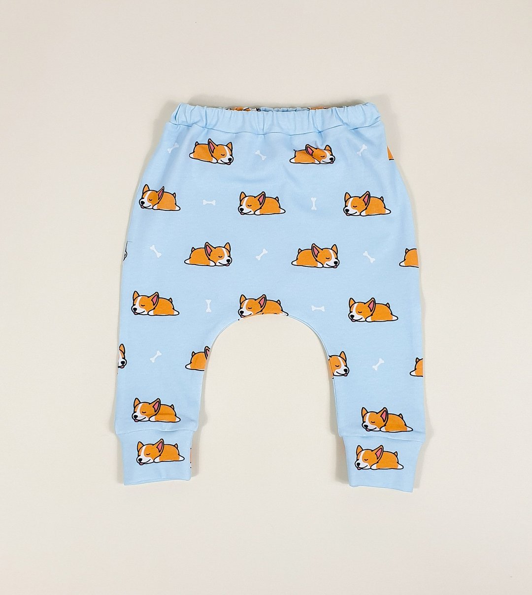 Corgi baby pants, baby leggings, baby girl pantst, baby boy pants, Corgi print - 童装裤 - 棉．麻 多色