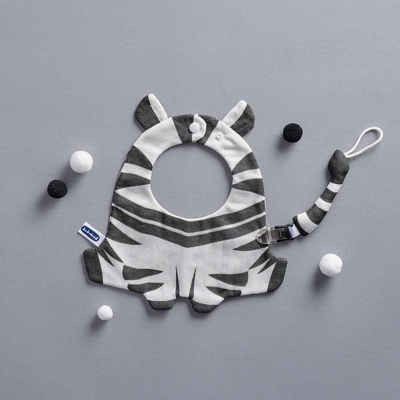 斑马造型兜兜组 - 围嘴/口水巾 - 棉．麻 