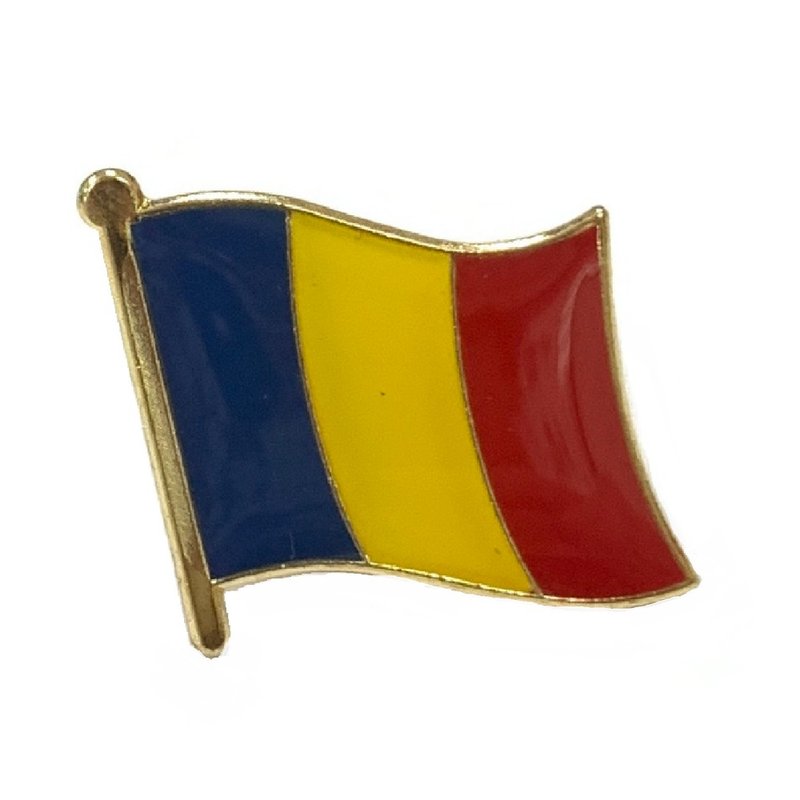 Romania 罗马尼亚 国旗国旗纪念别针 国徽胸徽 游学出国 国家胸徽 - 胸针 - 其他材质 多色