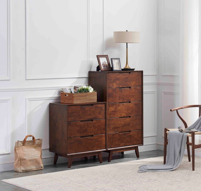 维斯格林北欧日式现代实木三层柜三斗柜收纳(换季良品洽小编) - 其他家具 - 木头 咖啡色