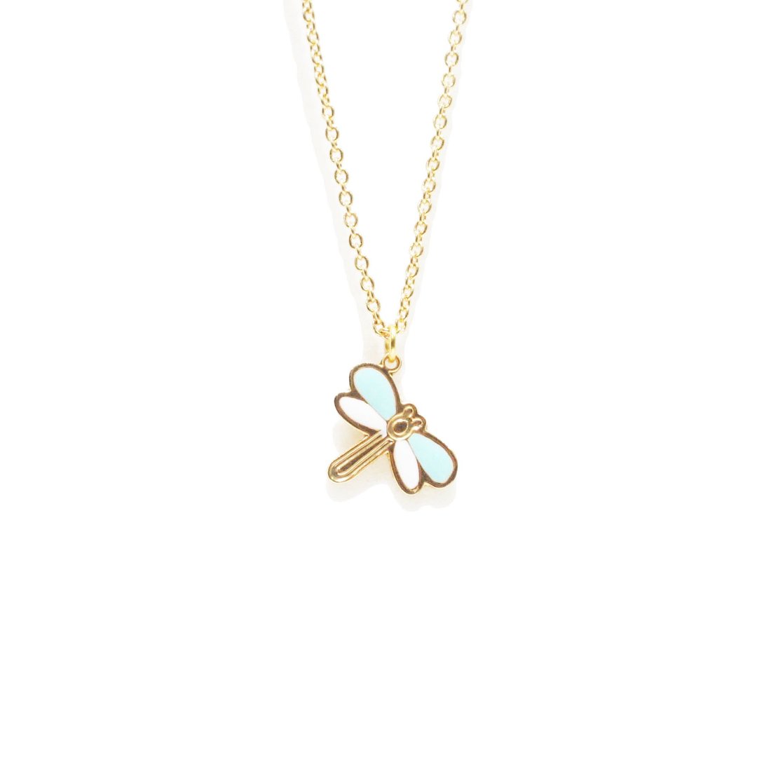 Dragonfly Necklace - 项链 - 贵金属 粉红色