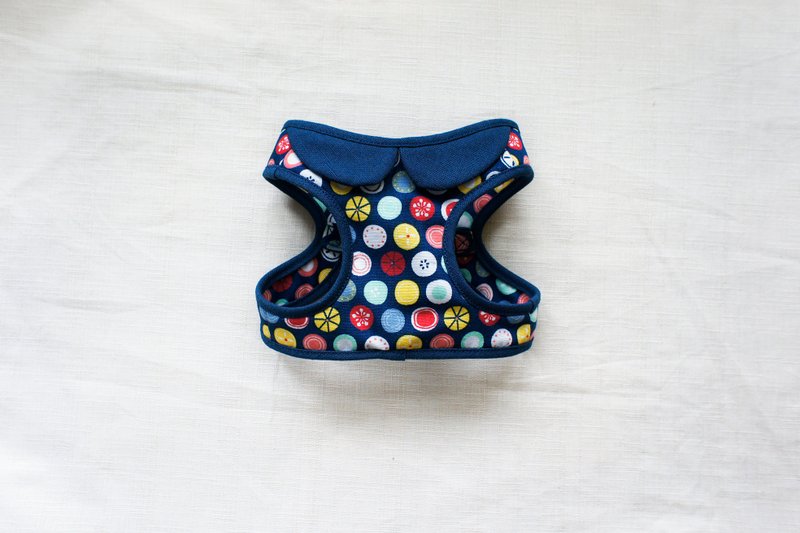 可订制。水果小圈圈 遛狗必备配件 <胸背带> - 项圈/牵绳 - 棉．麻 蓝色