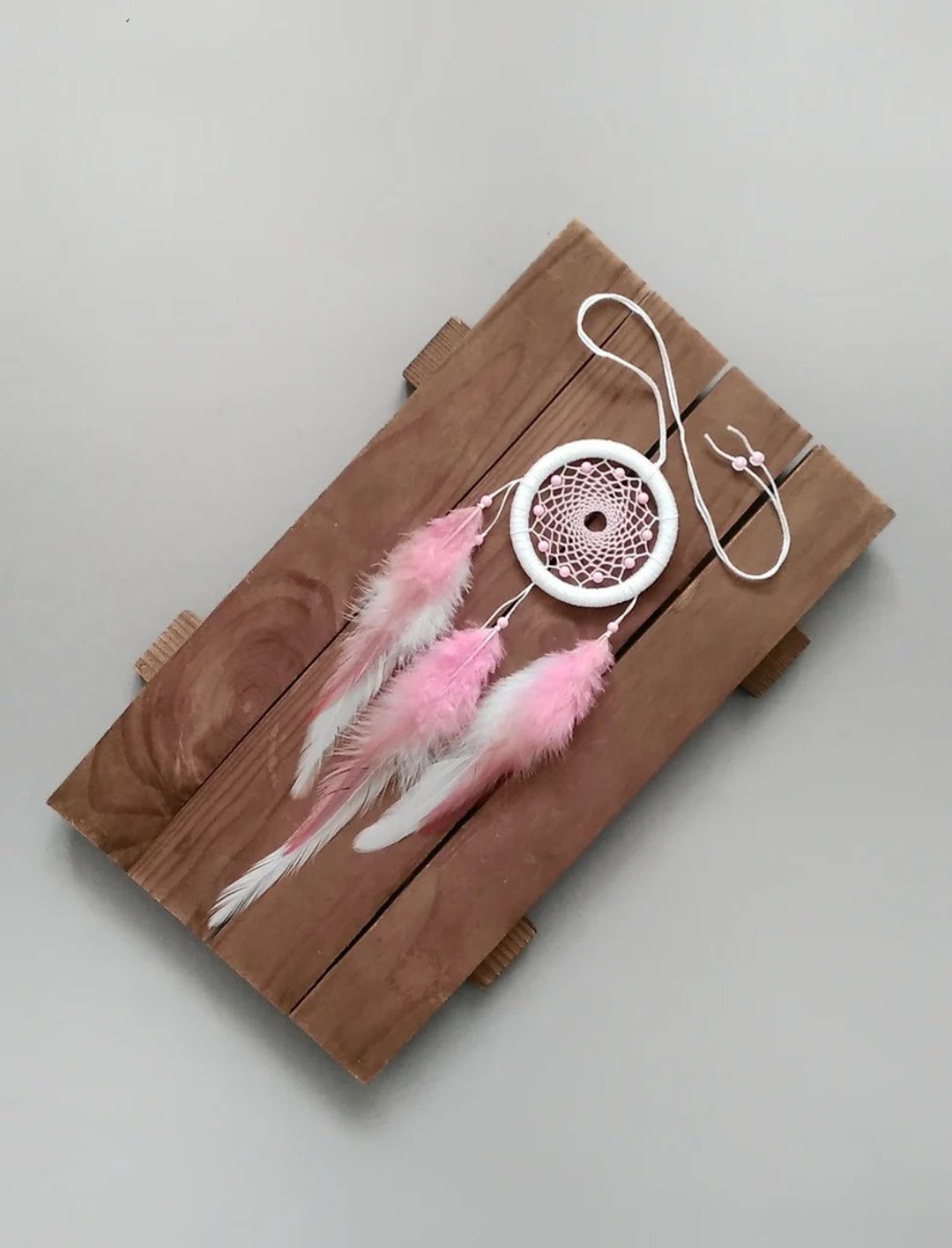 White and pink small dream catcher. Car accessories for women. Mothers day gift - 其他 - 其他材质 粉红色