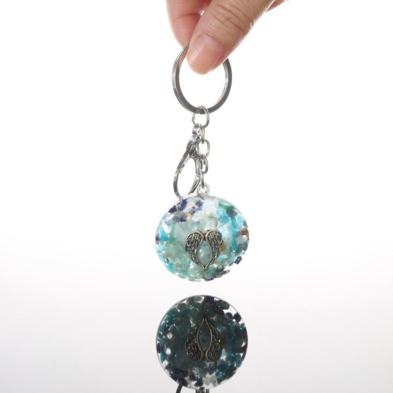 【圣诞饰品】飞翔之梦钥匙圈可改项链-平静直觉强化 - 钥匙链/钥匙包 - 半宝石 蓝色