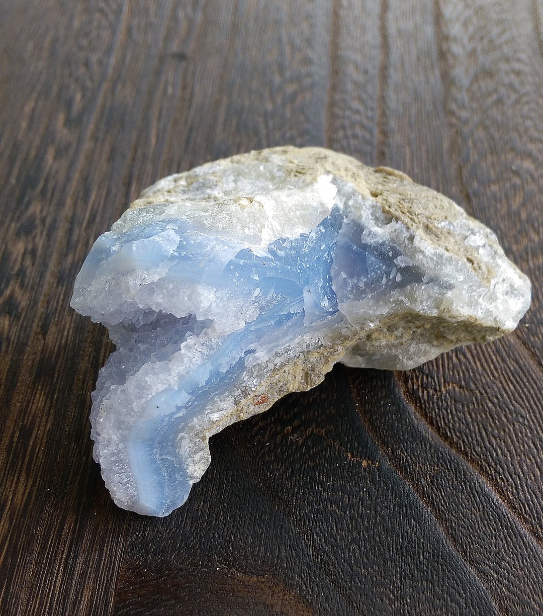 Chalcedony 马达加斯加产地 蓝玉髓 蓝纹玛瑙 天然矿石 原矿 - 摆饰 - 其他材质 