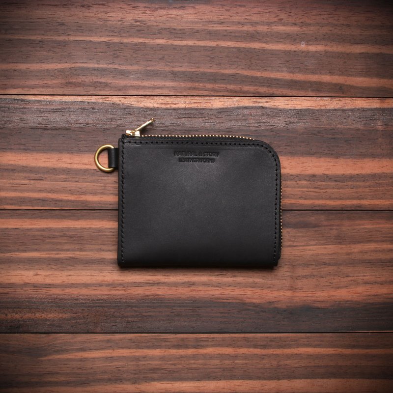 【NS手工皮件】L型拉链短夹、皮夹、零钱包、拉链短夹 (免费打印) - 皮夹/钱包 - 真皮 