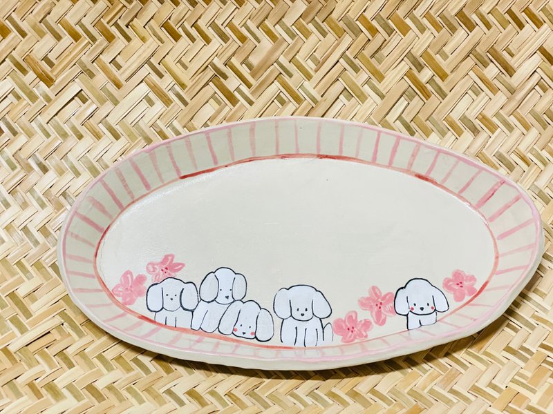 Dog gang - 浅碟/小碟子 - 陶 白色