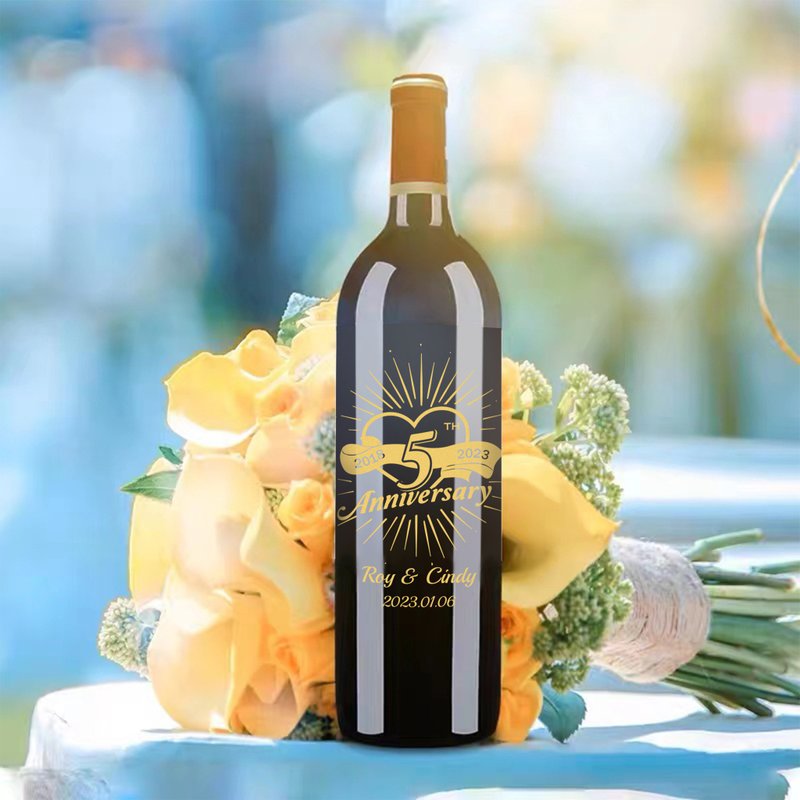 周年纪念| 订制红酒单支双杯套装纪念礼物 情侣小物 定制化雕刻 - 酒类 - 玻璃 