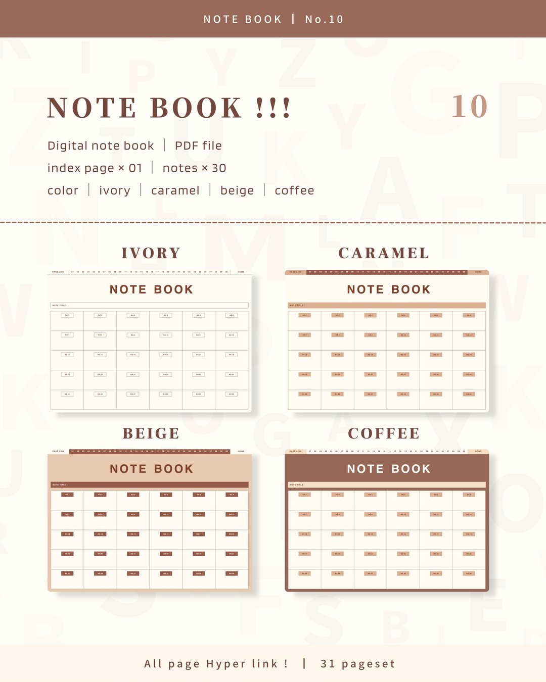 [NOTE BOOK / No.10 / Horizontal] Digital Notebook / Template - 其他数码商品 - 其他材质 