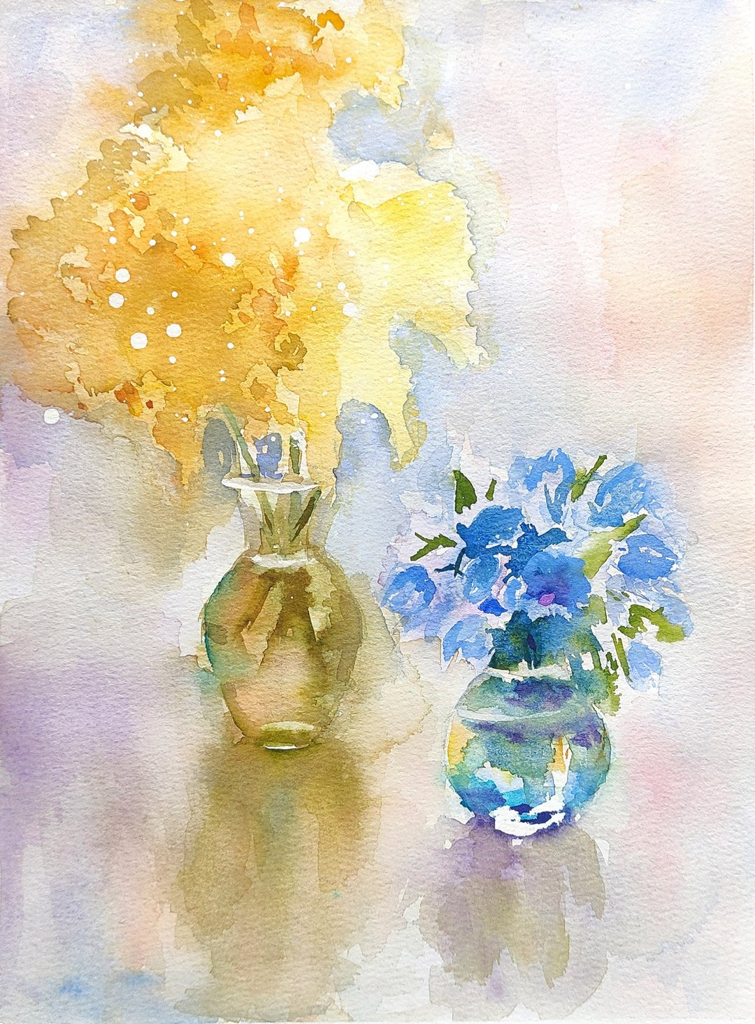 花束 原创水彩、花卉画 静物 手工水彩 原创水彩 - 海报/装饰画/版画 - 纸 多色
