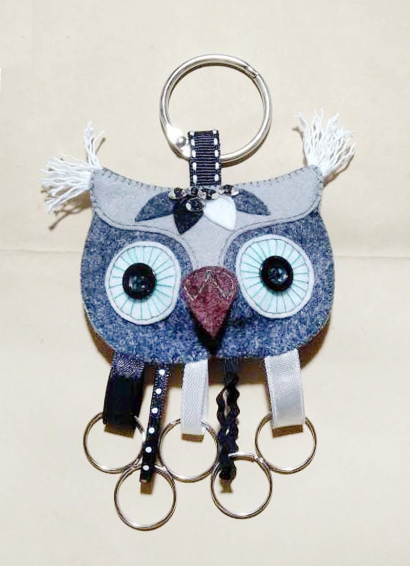 Key Holder 钥匙圈 - 灰系猫头鹰 - 钥匙链/钥匙包 - 其他人造纤维 灰色