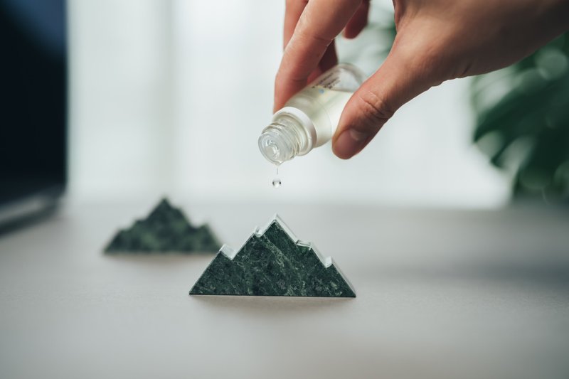 【台湾伴手礼推荐】大理石扩香石 - 迷你山脉  (台湾蛇纹石) - 香薰/精油/线香 - 石头 绿色