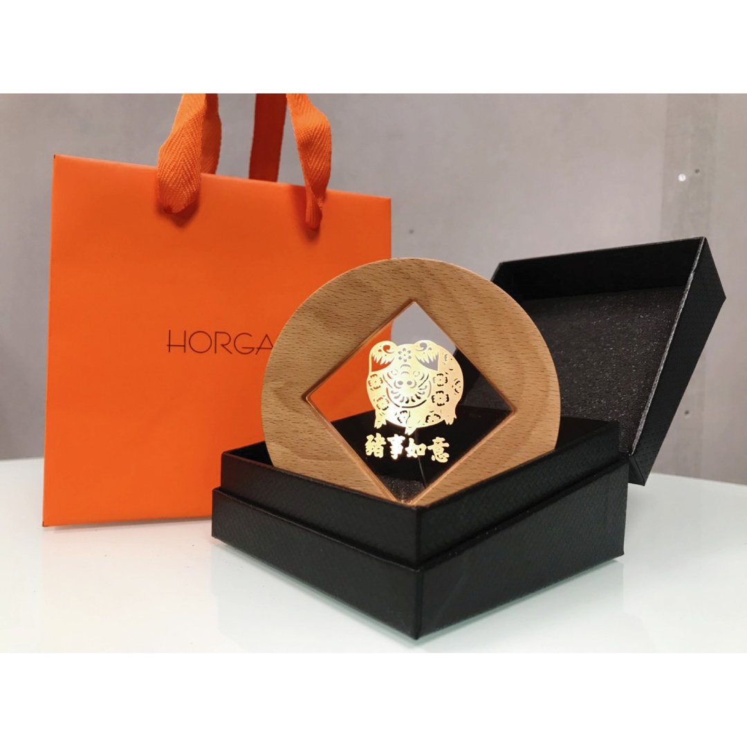 HORGAN 小夜灯系列 - 2019 猪事如意小夜灯 (山毛榉原木) - 灯具/灯饰 - 木头 咖啡色