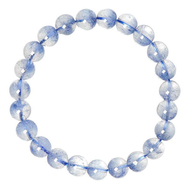 【正佳珠宝】蓝线石 搜藏级蓝线石 7.8-8.2mm 蓝线石水晶手珠 - 手链/手环 - 半宝石 多色