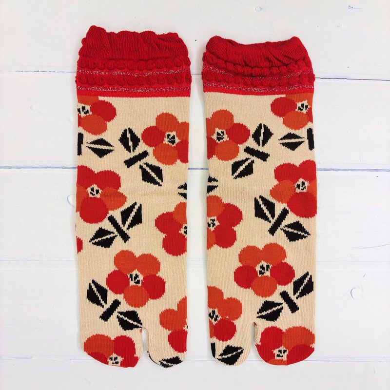 足袋袜 两趾袜(万桩)澎澎款-日本文化足袋短袜23~25cm - 袜子 - 棉．麻 