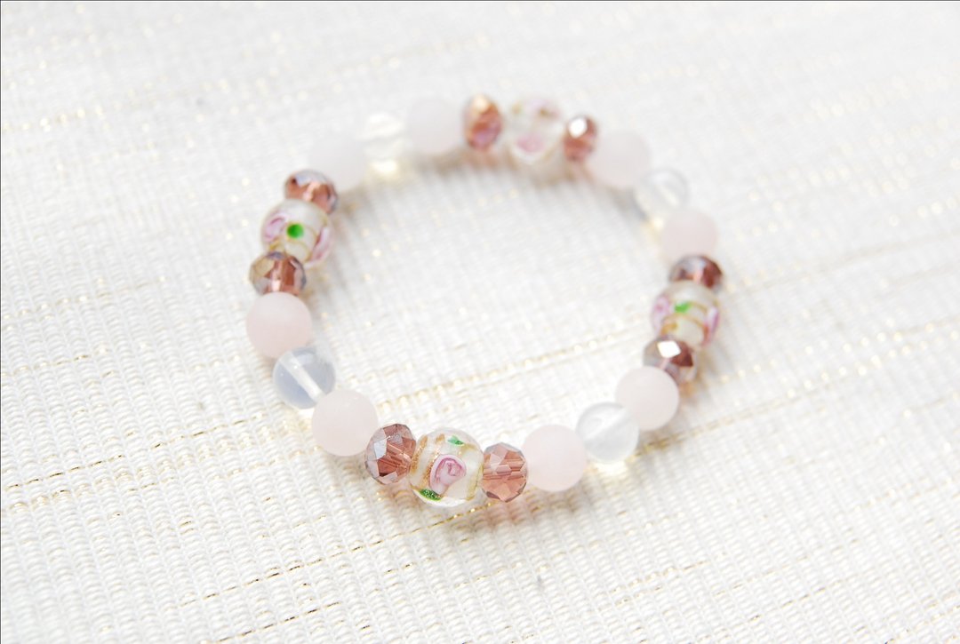 Rose dragonfly ball bracelet purple - 手链/手环 - 宝石 紫色
