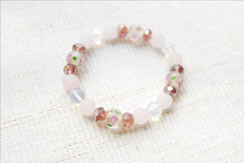 Rose dragonfly ball bracelet purple - 手链/手环 - 宝石 紫色