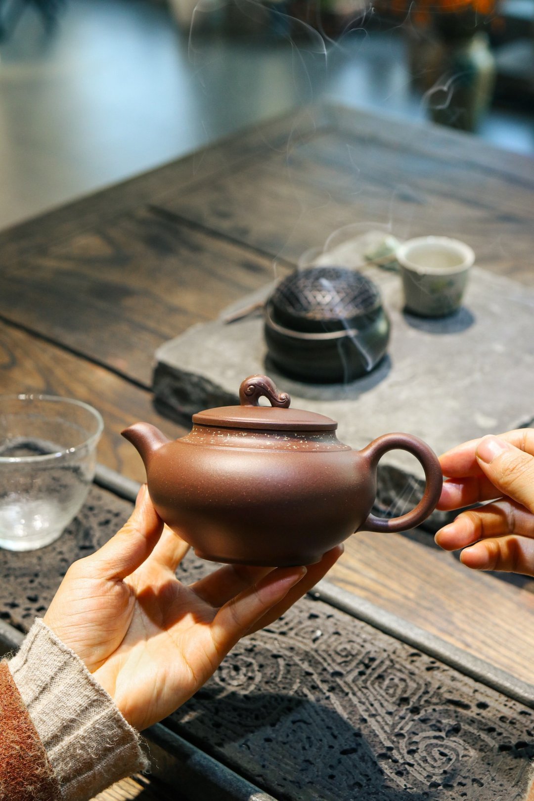 送礼紫砂壶茶壶如意 工艺师作品  底槽清 300ml 潘云燕作品  潘云 - 茶具/茶杯 - 陶 灰色