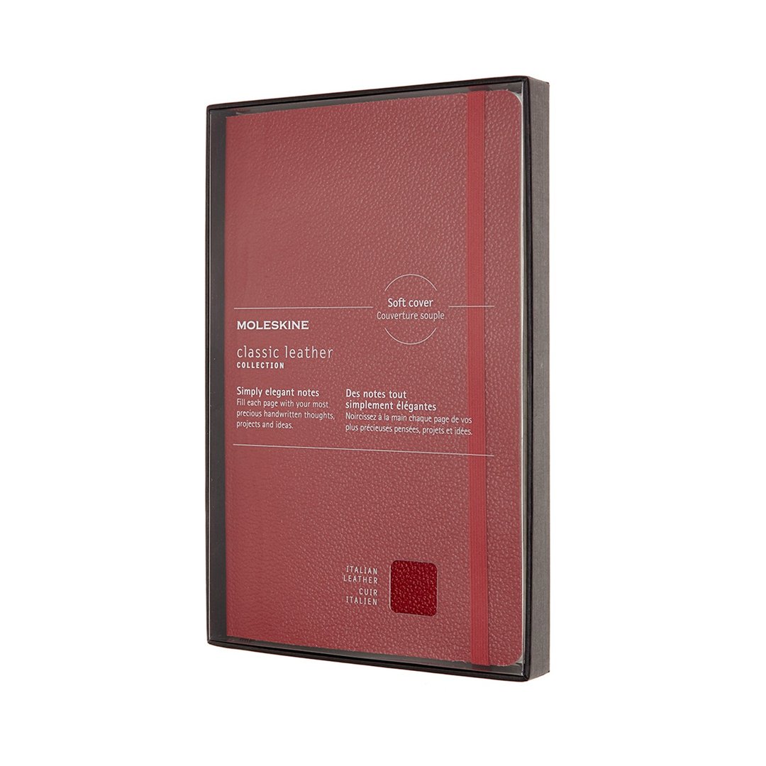 _勿上架_MOLESKINE 经典皮革硬壳笔记本礼盒 - L 型横线 - 枣红 - 笔记本/手帐 - 纸 红色