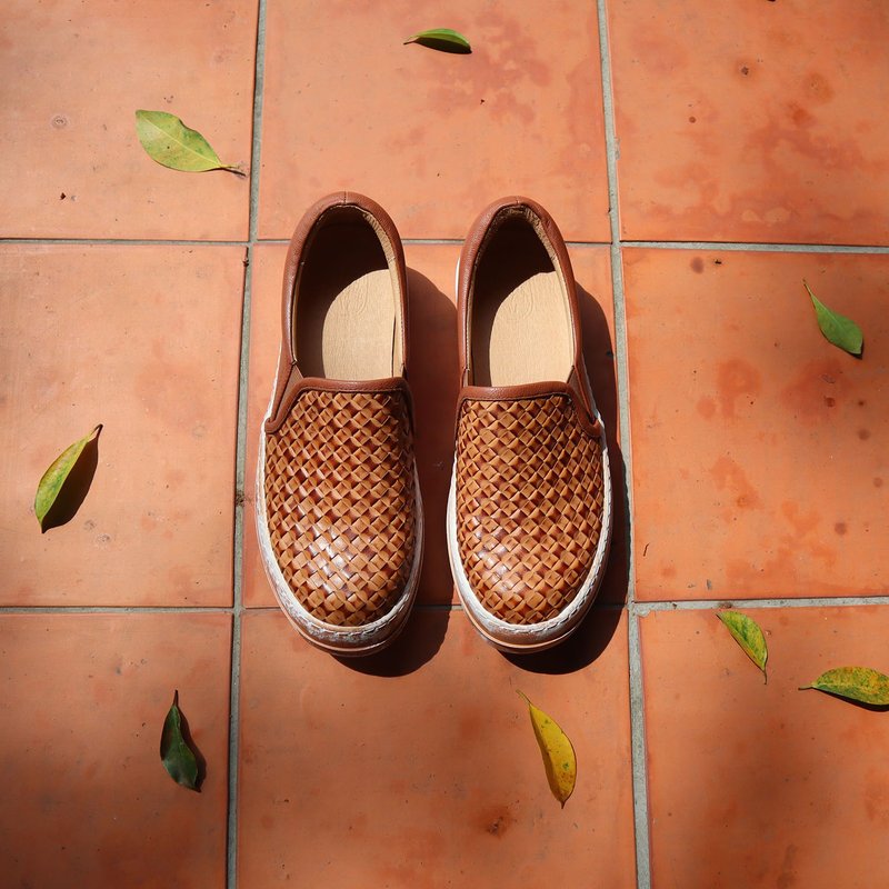【换季特卖】菠萝面包 外酥内软 经典懒人鞋 乐福鞋 情侣鞋 - 男款牛津鞋/乐福鞋 - 真皮 咖啡色