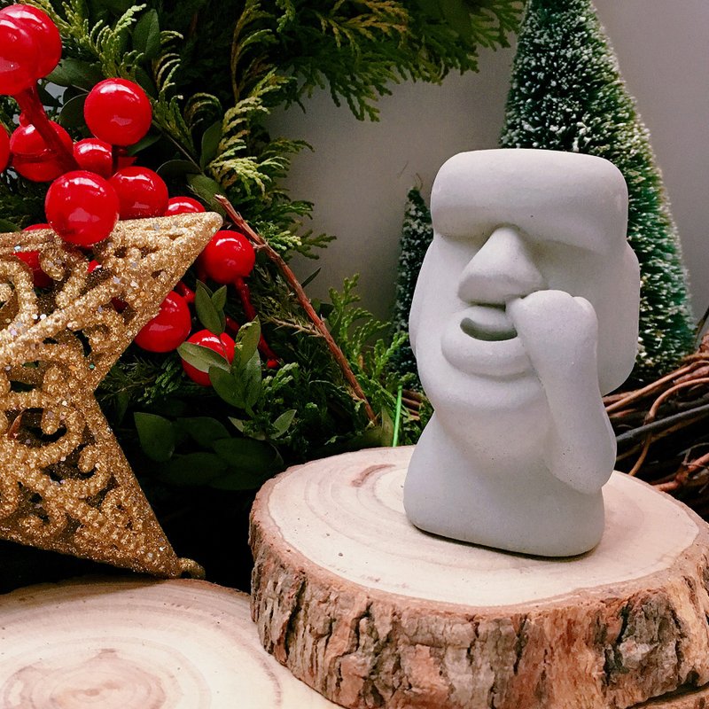 摩艾圓滾滾 傲嬌的你 擴香石 趣味禮物 - 香薰/精油/线香 - 水泥 