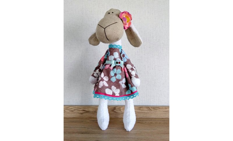 羊咩咩娃娃, 羊玩偶, 羊填充玩具, 戒指小童礼物, - 玩偶/公仔 - 亚麻 多色