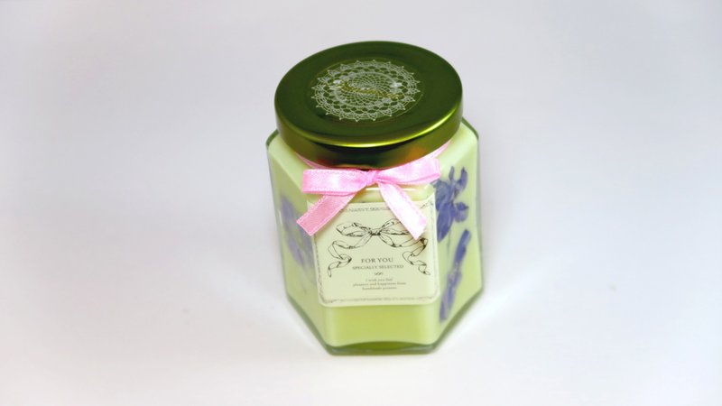 恋爱香氛双子座 花草香氛大豆蜡烛瓶 - 蜡烛/烛台 - 蜡 紫色