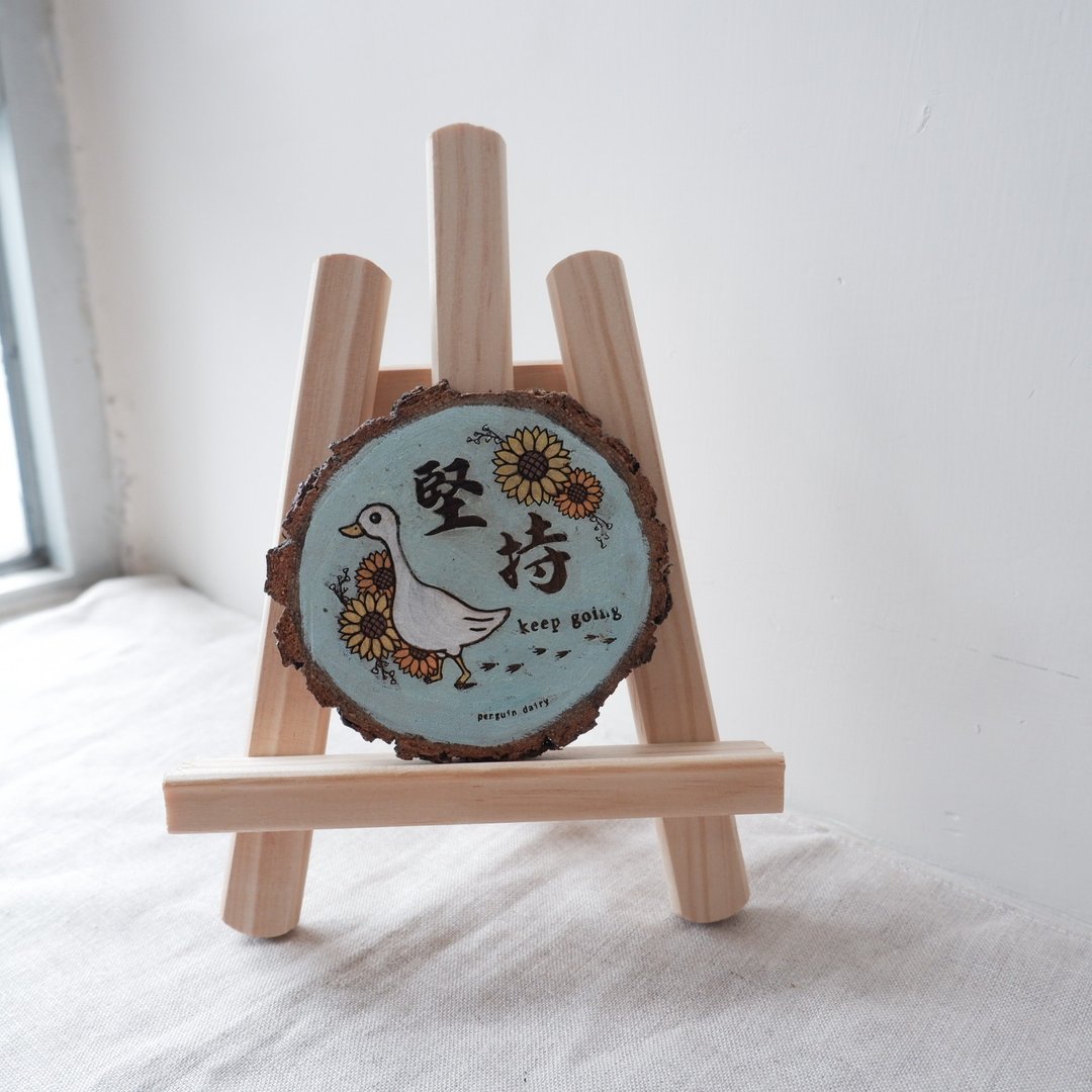 鸭手工木画 | duck wood painting  | 木杯垫 - 摆饰 - 木头 
