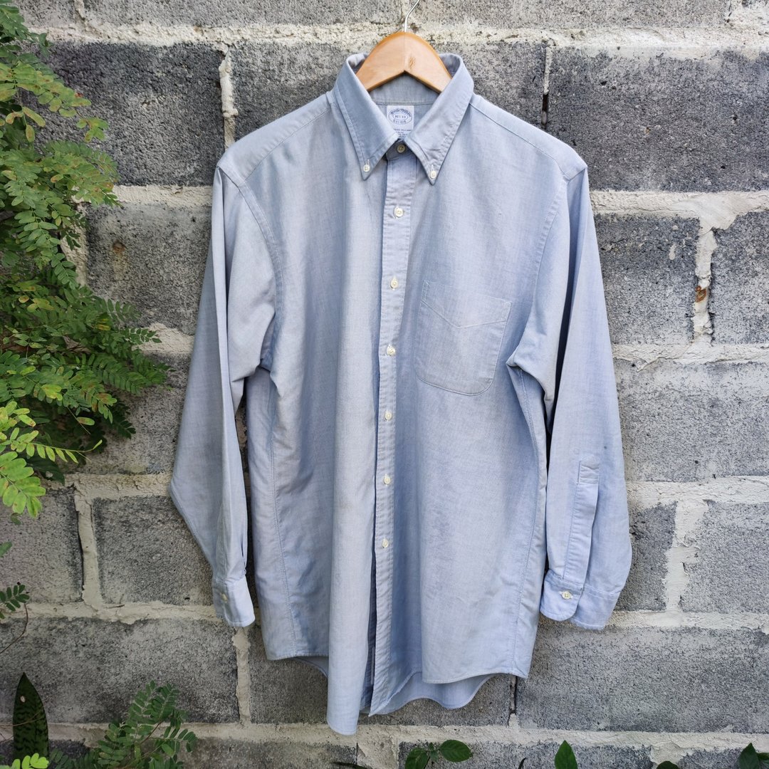 Vintage Brooks Brothers Gray Makers Gray Original Polo Shirt Size 16 1/2-33 - 男装衬衫 - 棉 灰色