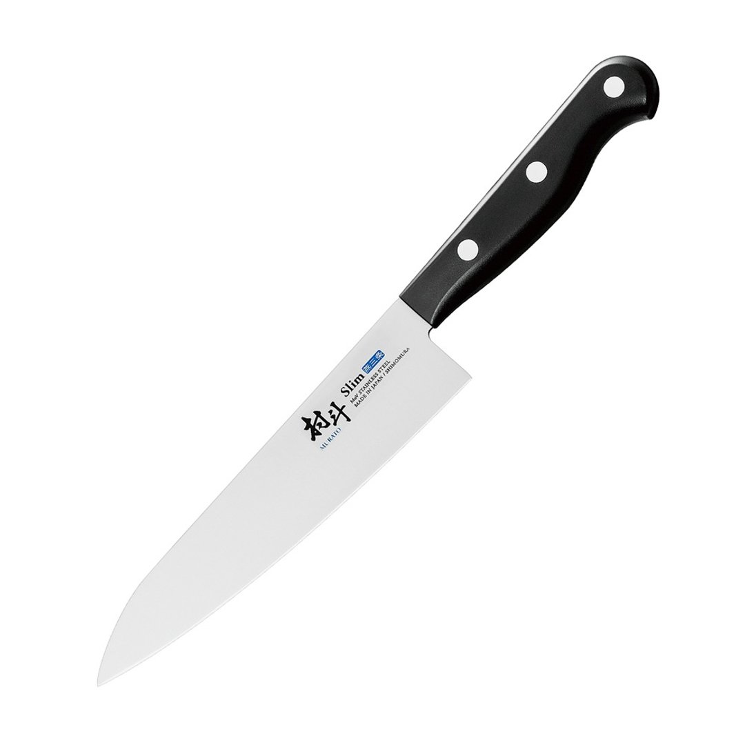 【日本下村工业Shimomura】燕三条村斗Slim 系列牛刀18cm - 菜刀/刀架 - 不锈钢 黑色