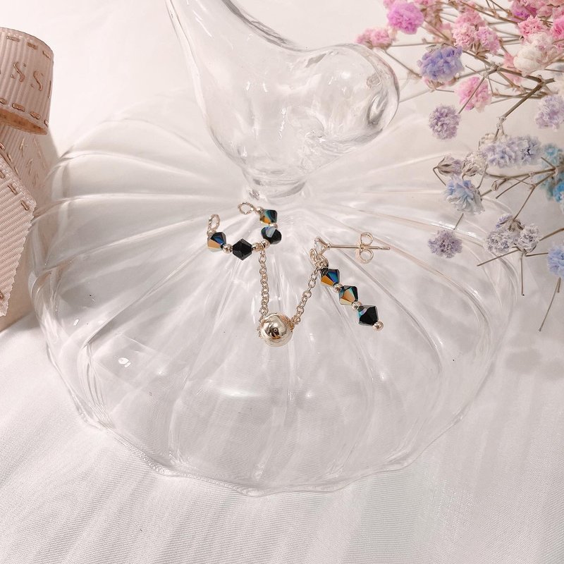 Swarovski Hestia 耳骨夹 - 耳环/耳夹 - 水晶 黑色