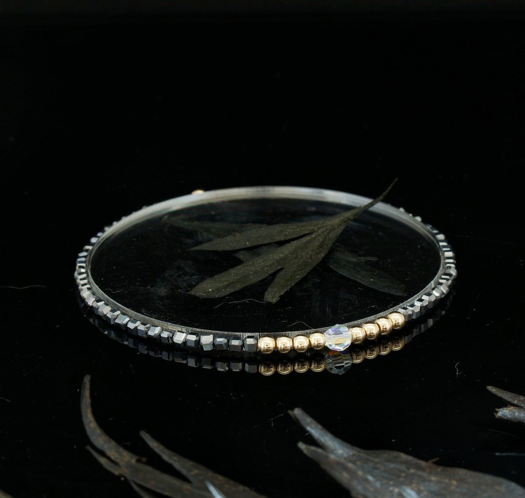 轻奢风 2.5mm 小魔方水晶 钛赫兹 14KGF Swarovski 配珠手链 - 手链/手环 - 宝石 