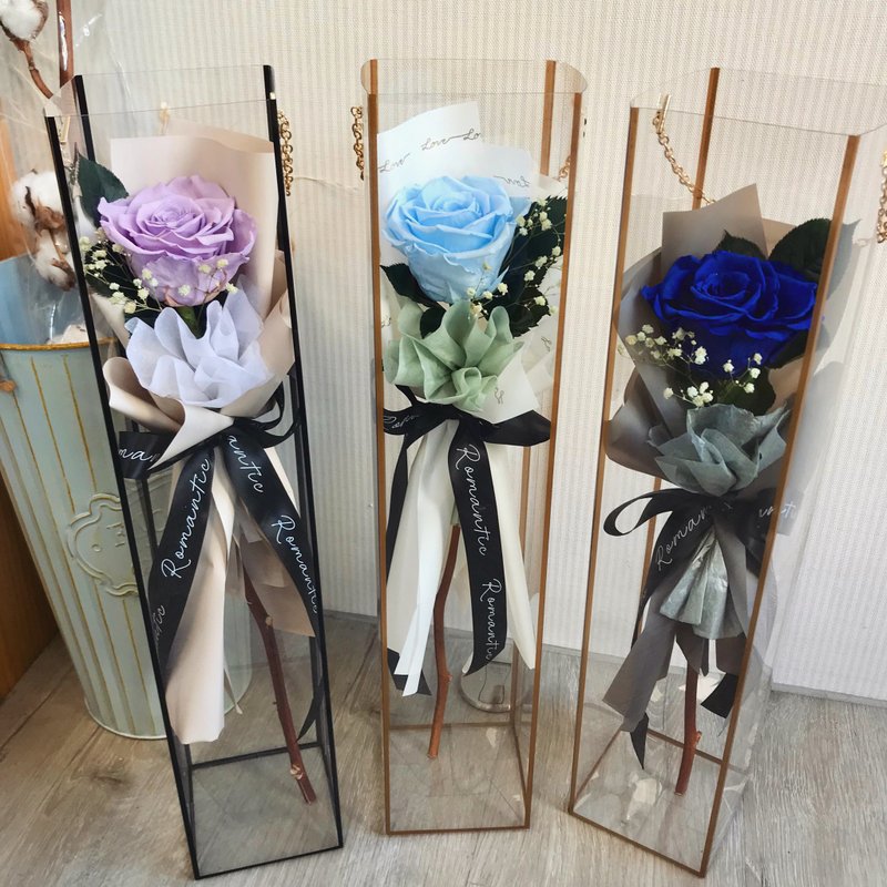 厄瓜多尔尔尔单支永生玫瑰 - 干燥花/捧花 - 植物．花 多色