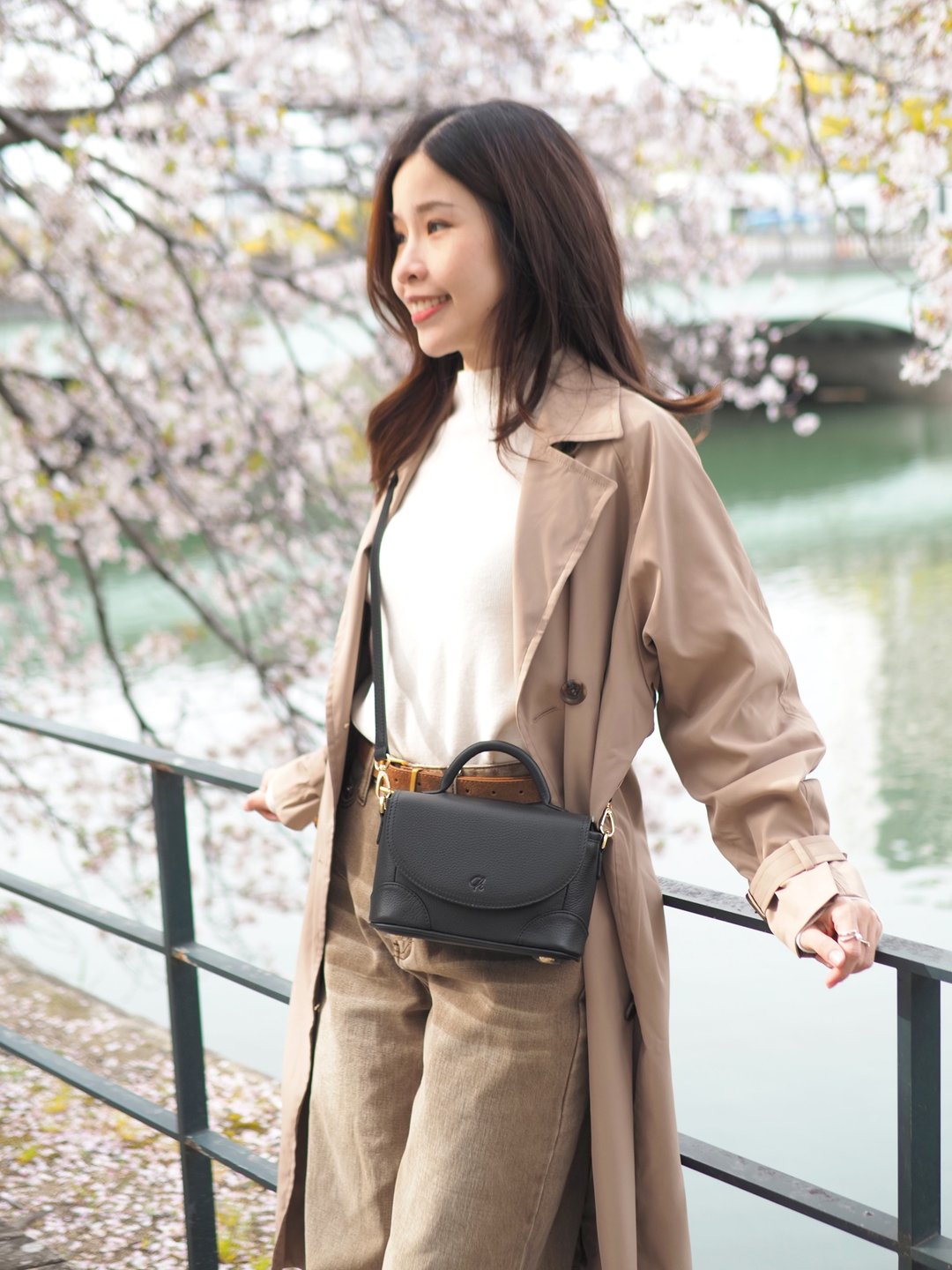 Tracy (黑色)：斜背包、牛皮、轻巧、迷你包、柔软皮革 - 手提包/手提袋 - 真皮 黑色